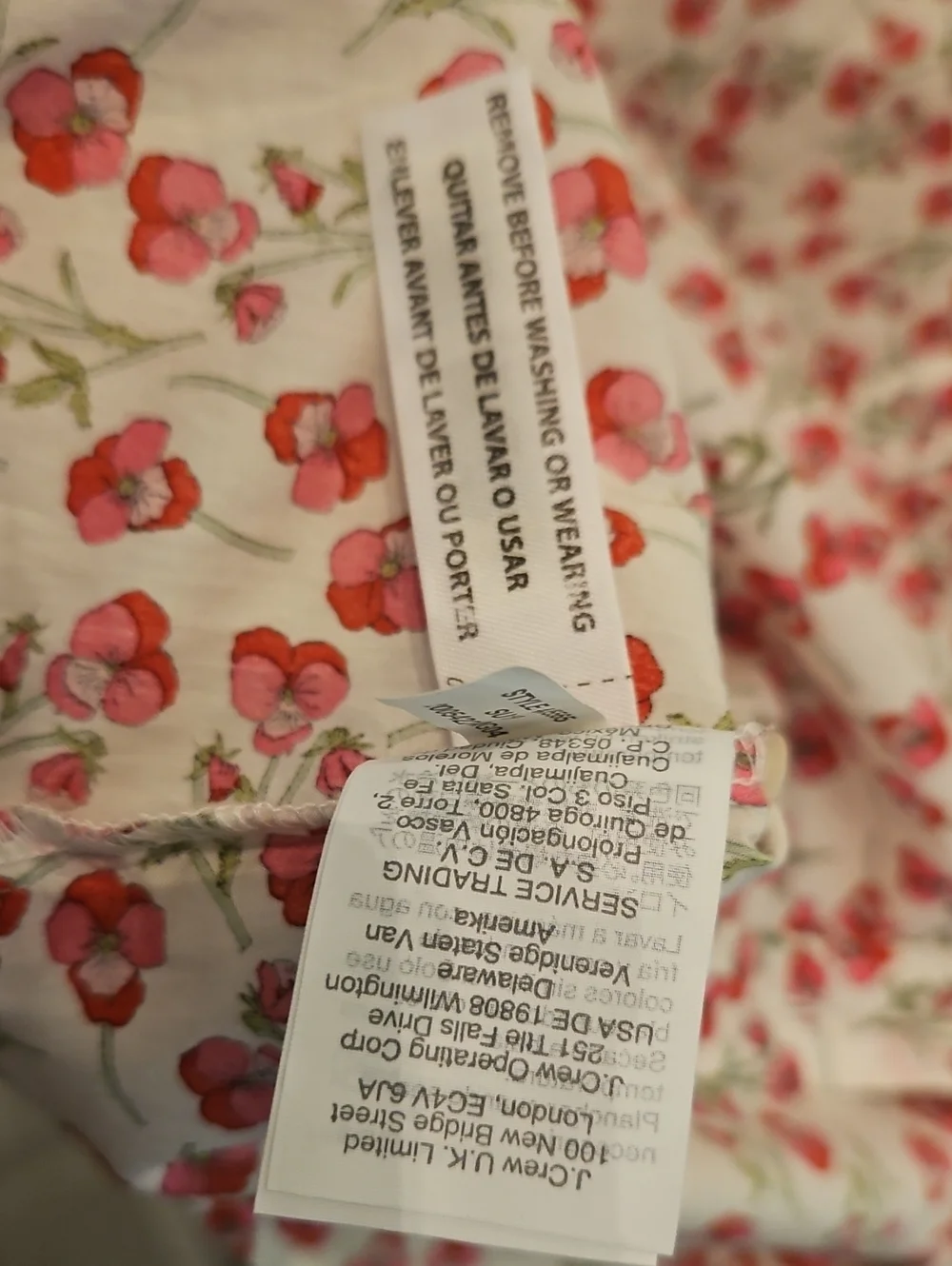 J.Crew Liberty Fabric Floral Cherry Blossom Button Down Shirt White Red Size 4